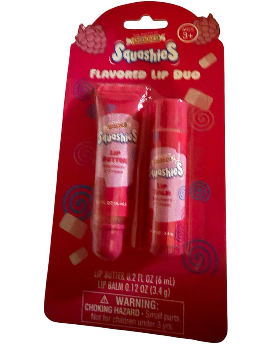 Smarties Squashies Flavored Lip Duo Raspberry and cream scented